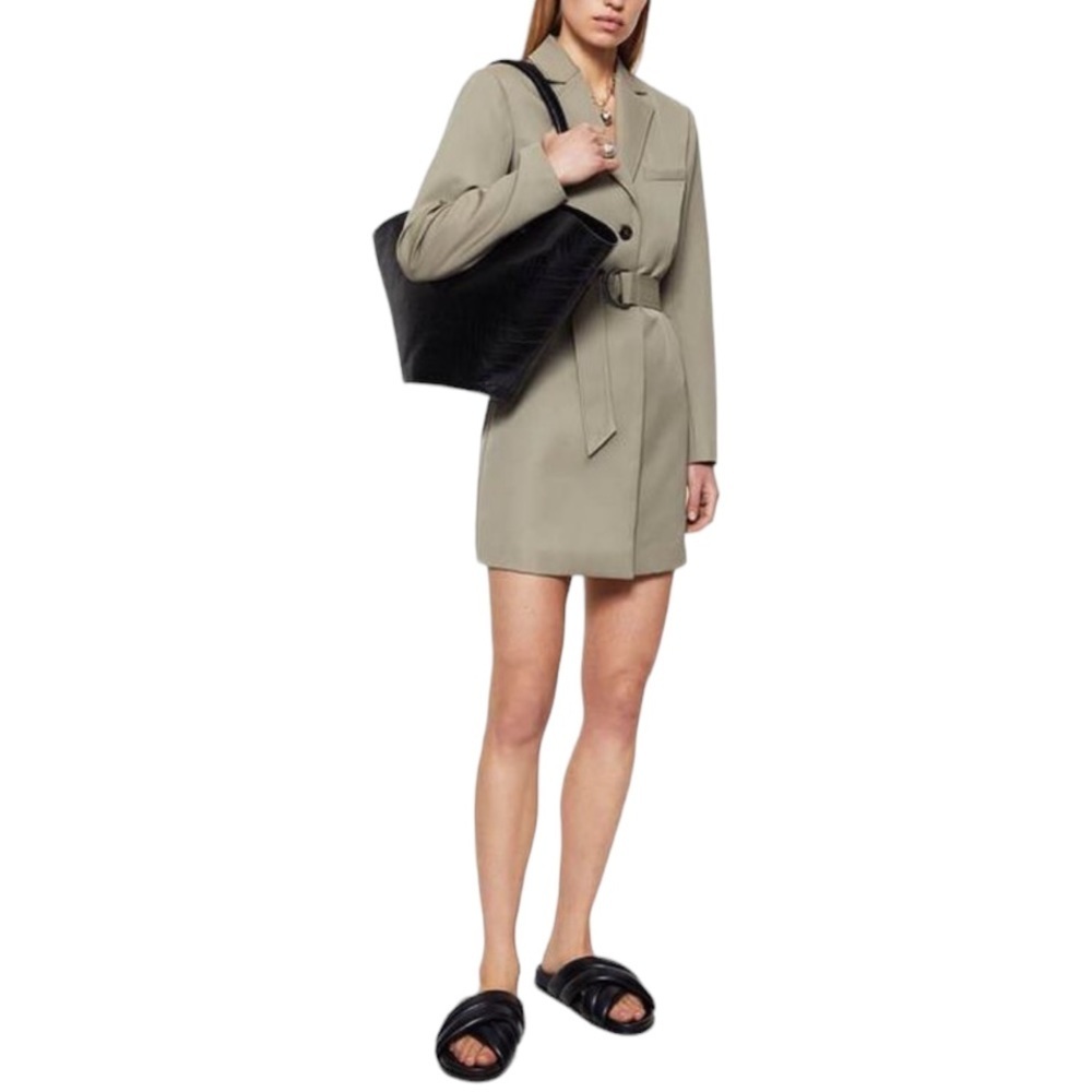 Anine Bing Olive Green Belted Blazer Dress